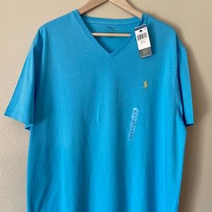 Polo Ralph Lauren V-Neck Blue T-Shirt XL